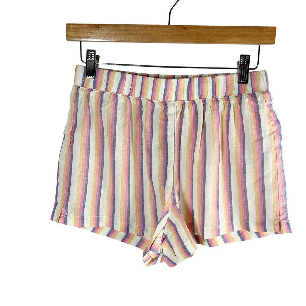 Marine Layer Doze PJ Short Retro Ombré Stripe Size XS Linen Blend